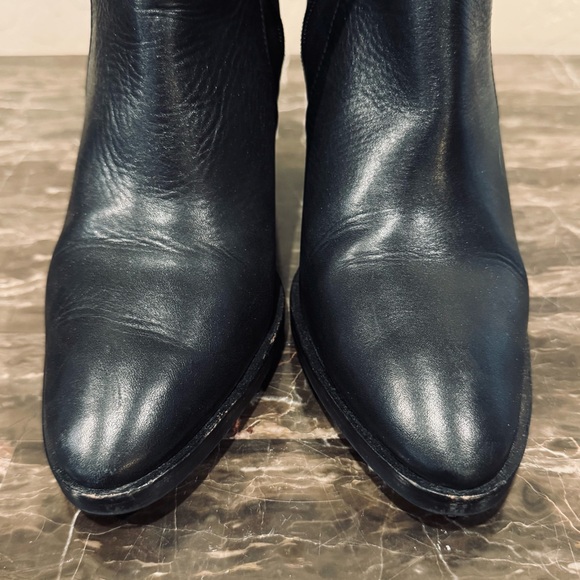 Topshop Black Leather Heeled Ankle Boots - Picture 7 of 12
